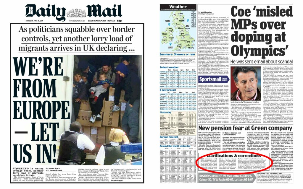 Mail "We're from Europe" error and correction