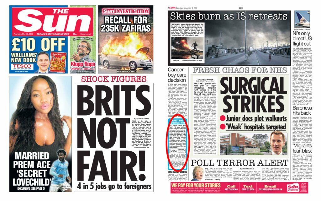 Sun "Brits not fair!" error and correction