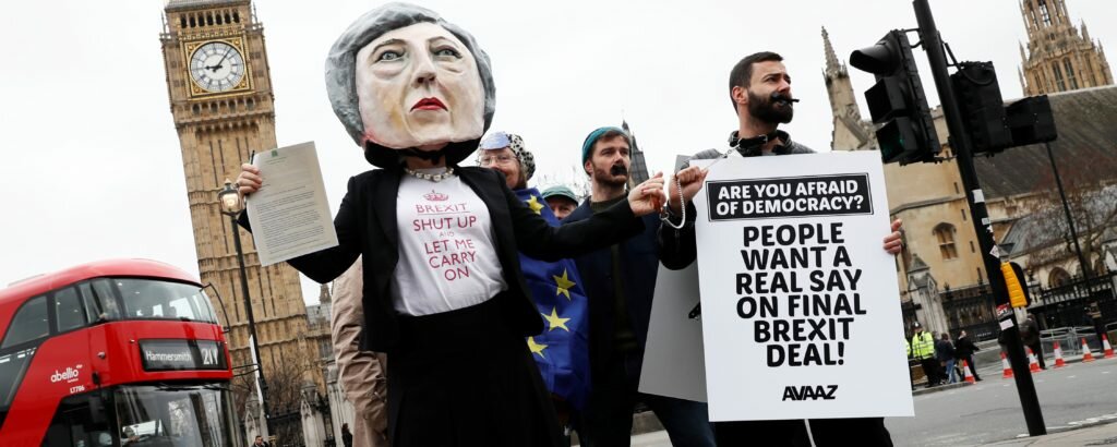 Demonstrators call for say on final Brexit deal, March 2017