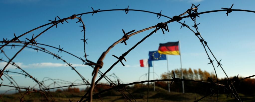 France, Germany, EU flags in WWI commemorations